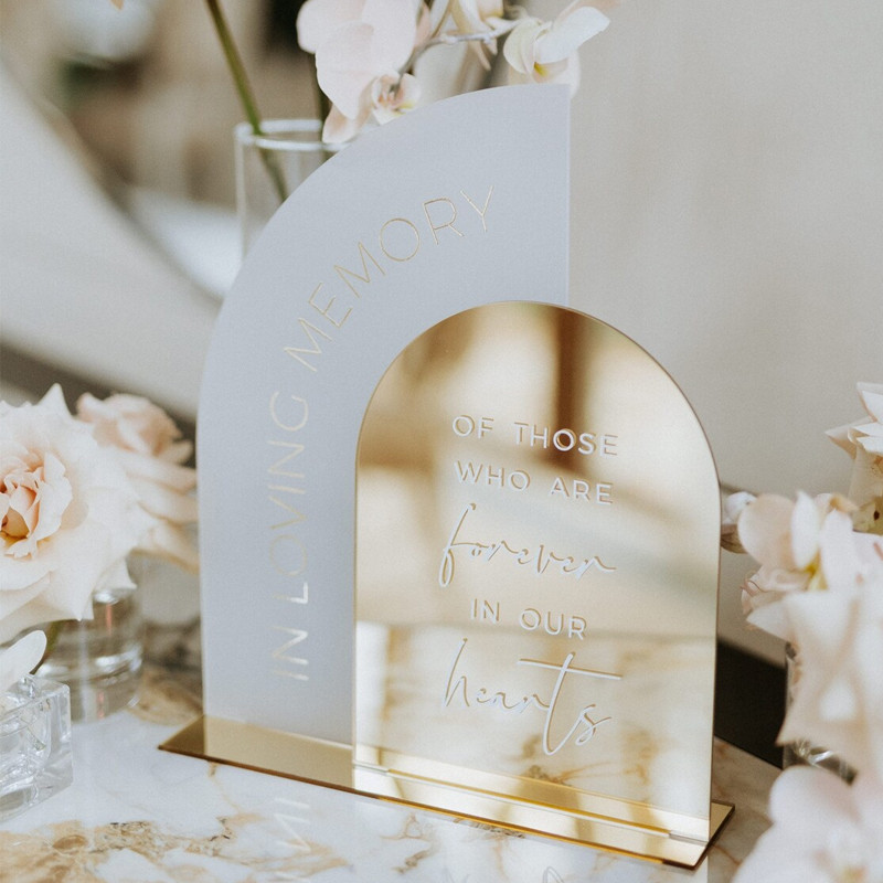 Table Number Gold - Sevgi dolu hafıza işareti, altın ayna