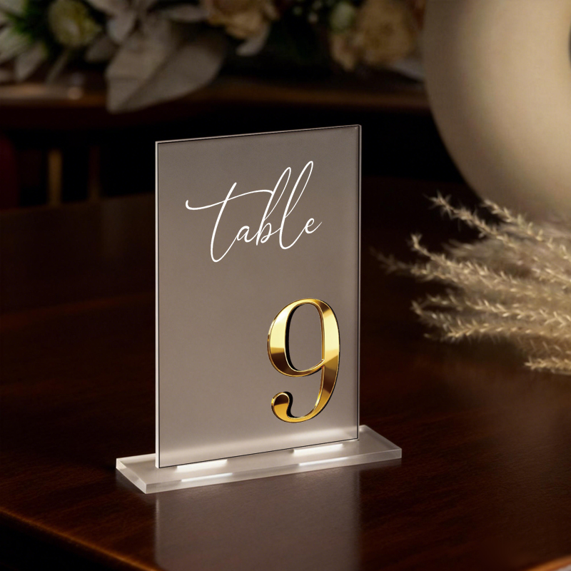 Table Number Gold - Akrilik Masa Numarası Düğün Masa Numarası