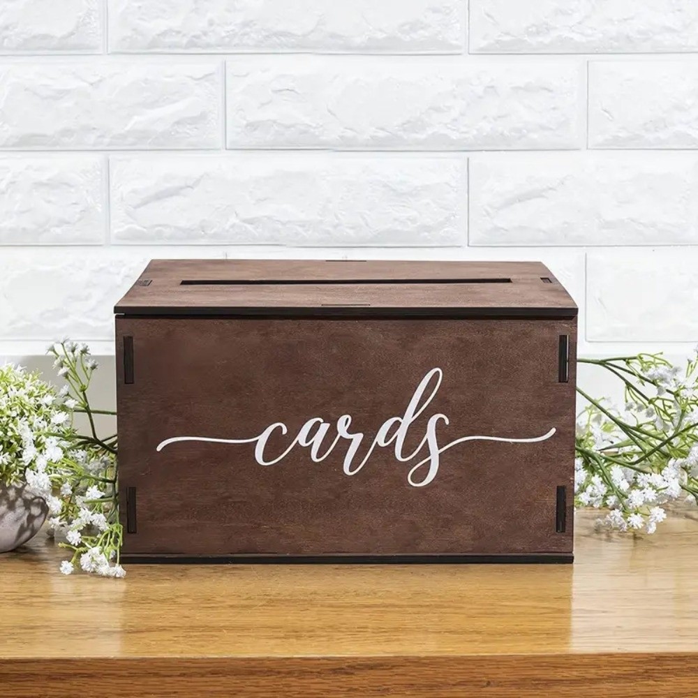 Wedding Card Box - Yeni Ahşap Düğün Kartı Kutusu Kapaklı