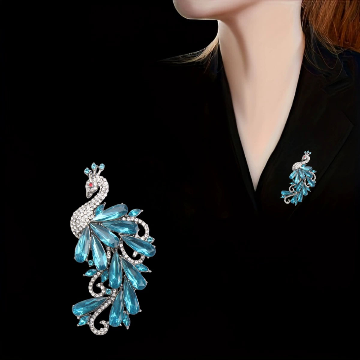 Suit Supply Wedding Party - Lüks Rhinestones tavuskuşu broş Pin kadınlar