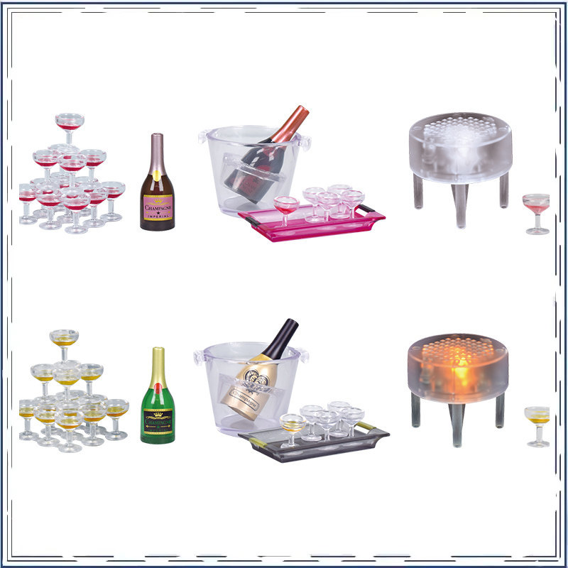 Champagne Tower Set - Gashapon Mini Şarap Kadehi Şampanya Kulesi