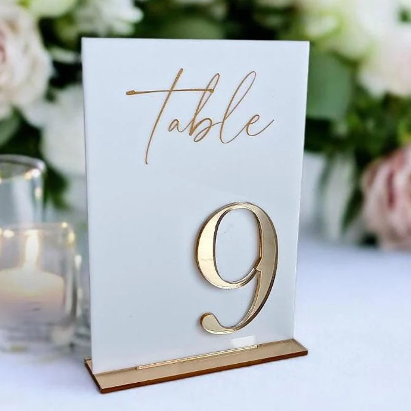 Table Number Gold - Düğün Töreni ve Resepsiyonu için Altın
