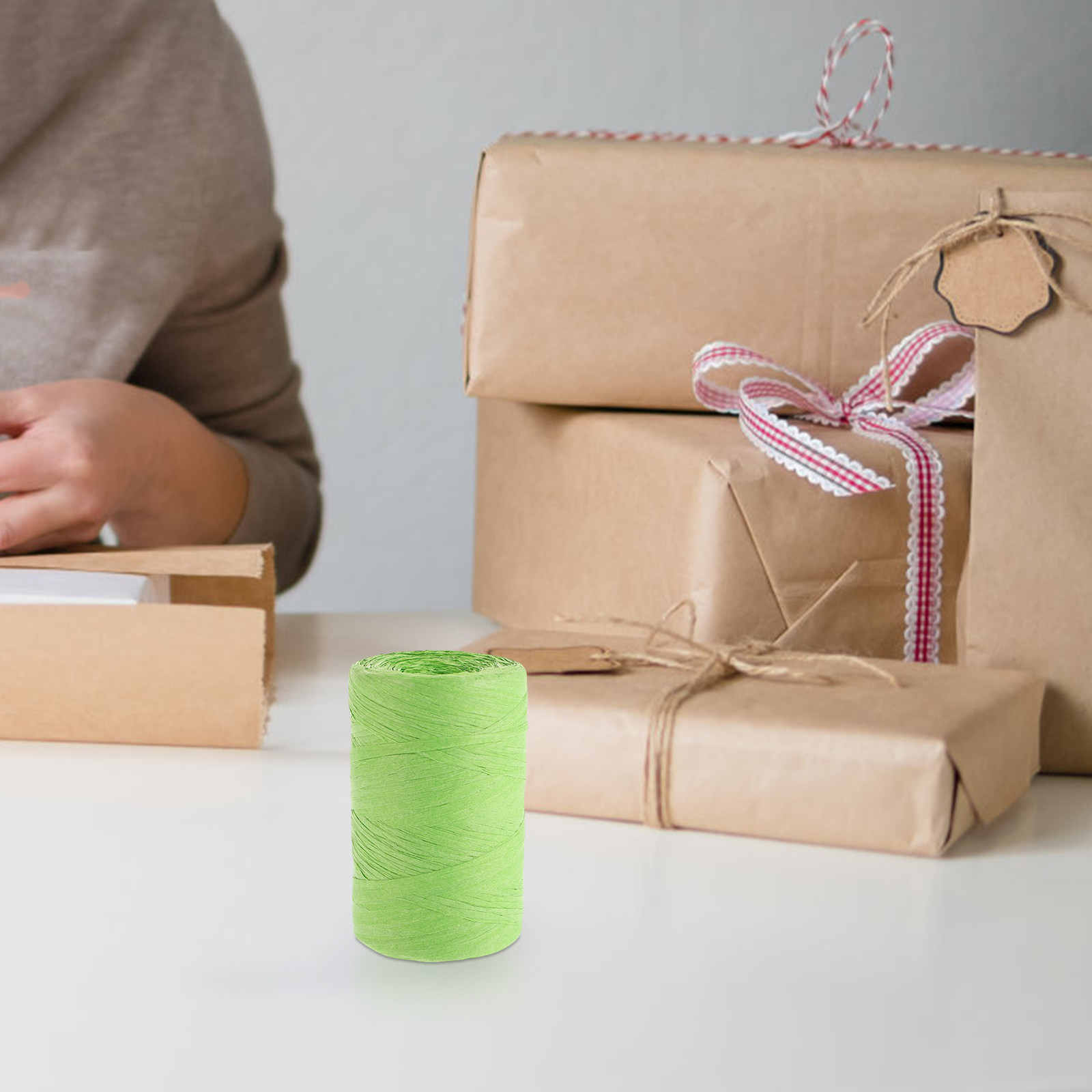 Renkli Rafya Kağıt İpi Düz Kur - Papercraft Supply Ribbon incelemesi ve fiyatı