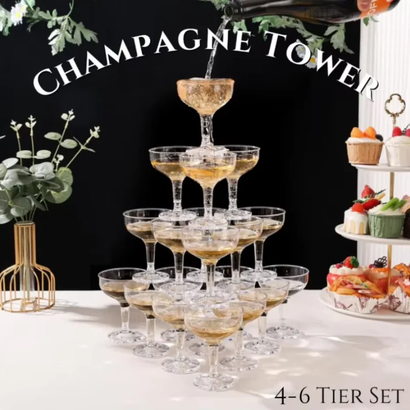 20-60 adet akrilik şampanya ku - Champagne Tower Set incelemesi ve fiyatı