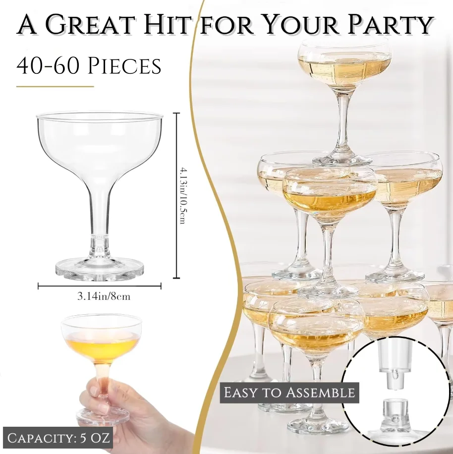 20-60 adet akrilik şampanya ku - Champagne Tower Set incelemesi ve fiyatı