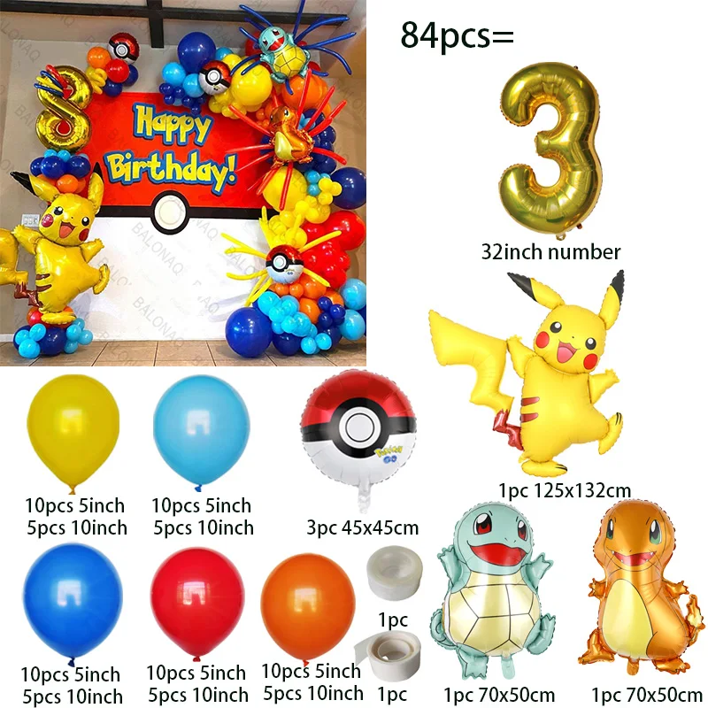 84 adet Pikachu Parti Balonlar - Wedding Supply Kit incelemesi ve fiyatı