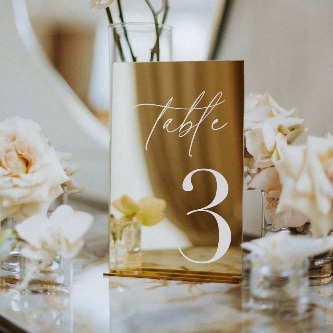 Altın Akrilik Ayna Numara Masa - Table Number Gold incelemesi ve fiyatı