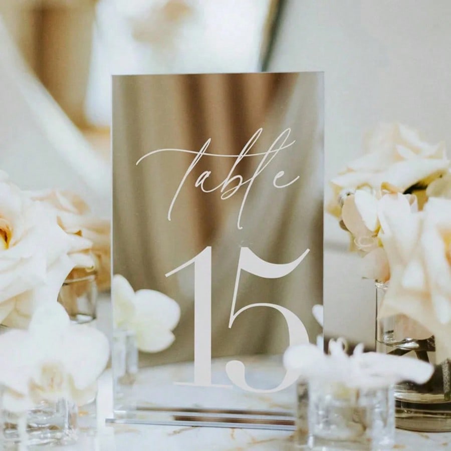Altın Akrilik Ayna Numara Masa - Table Number Gold incelemesi ve fiyatı