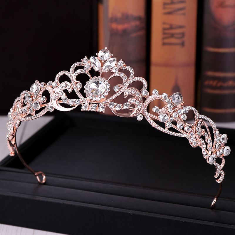 Trendy kristal taç gül altın g - Wedding Supply Store incelemesi ve fiyatı