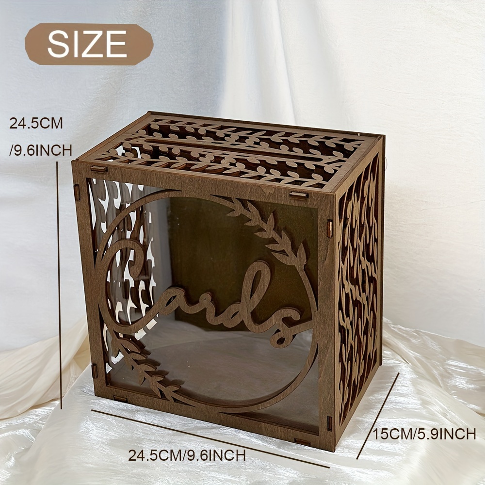 1 adet Kahverengi Ahşap Düğün  - Wedding Card Box incelemesi ve fiyatı