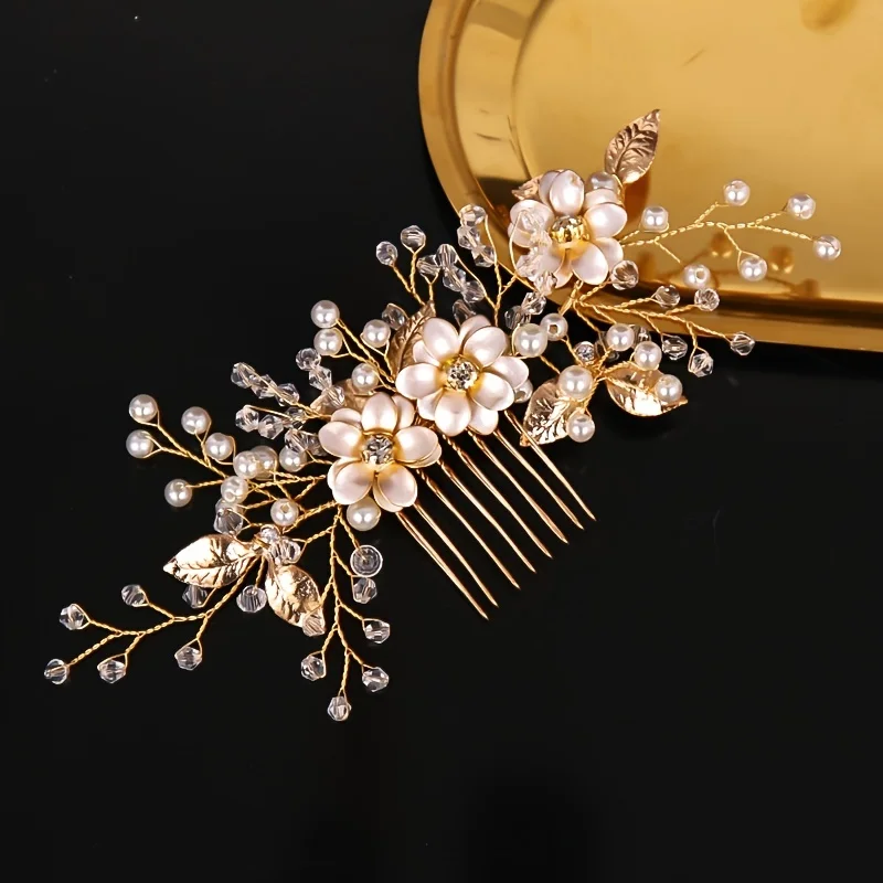 El yapımı altın renk çiçek saç - Wedding Supply Store incelemesi ve fiyatı